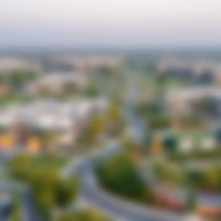 A panoramic view of the Al Khail community showcasing modern architecture and greenery