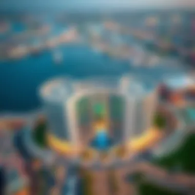 Aerial Perspective of Al Khail Gate Aerial view of Al Khail Gate showcasing its modern architecture