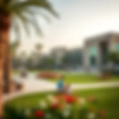 Community Leisure Space at Al Khail Gate Community park in Al Khail Gate with families enjoying leisure time