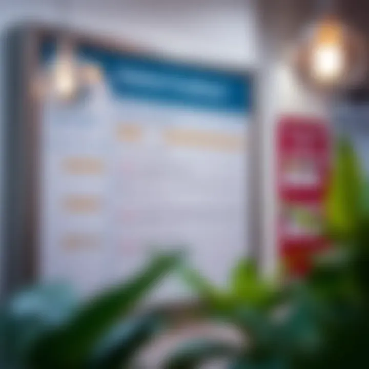 Feedback board displaying patient reviews and ratings