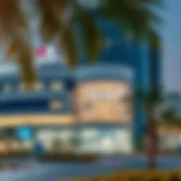 Exterior view of Aster Cedars Hospital showcasing modern architecture