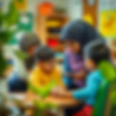 Educators Fostering Developmental Growth Educators interacting with children in a nurturing environment