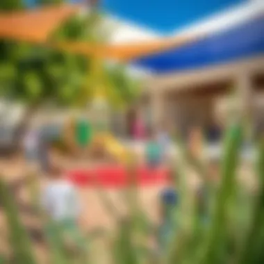 Exploring the Outdoor Play Facilities Outdoor play area filled with children engaging in various activities