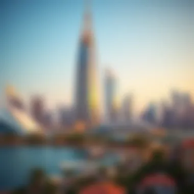 Dubai Skyline with Bermuda Views Tower Panoramic view of the Dubai skyline featuring Bermuda Views Tower