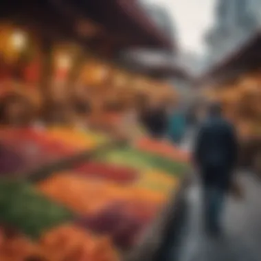 Colorful local markets in Bosporus Mirdif filled with fresh produce and artisanal goods