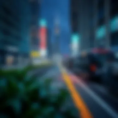 Future of Urban Mobility Innovative public transportation system in a modern city setting