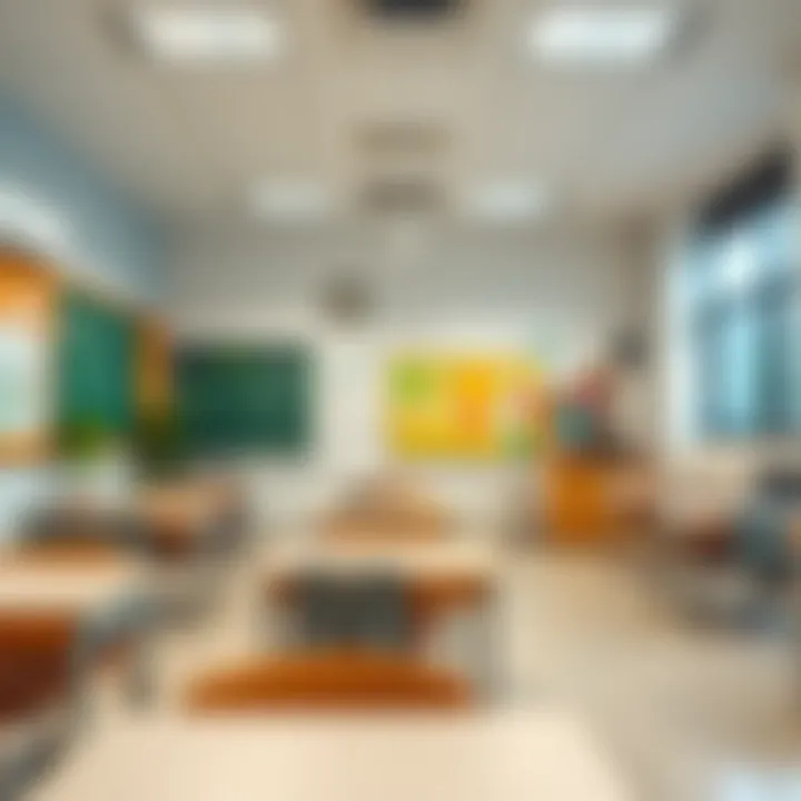 Modern classroom environment in a school near Town Square