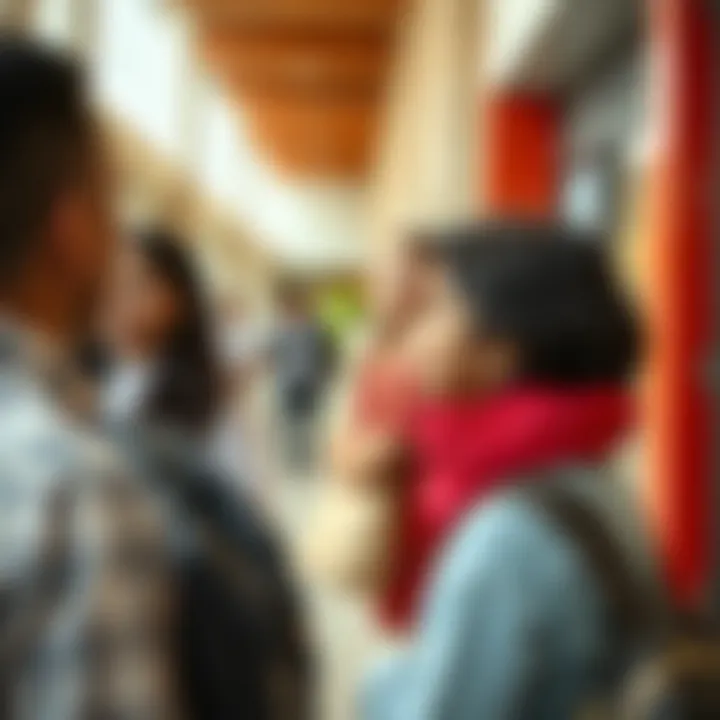 Parents exploring school facilities during an open house event