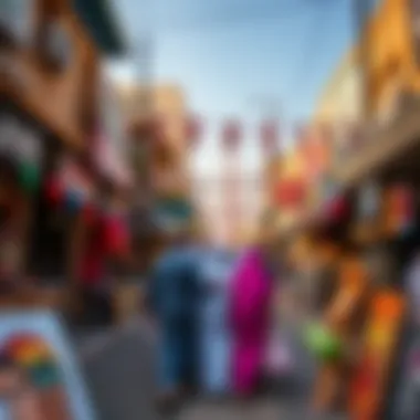 Cultural Vibrance in Al Wasl North Heights A vibrant street scene filled with local art and culture