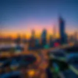 Stunning view of JLT skyline at sunset