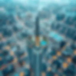 Aerial view of Hessa Tower showcasing its modern architecture