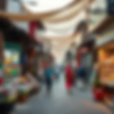 Diverse Shopping Experience in Jabel Ali A bustling marketplace in Jabel Ali filled with diverse shops