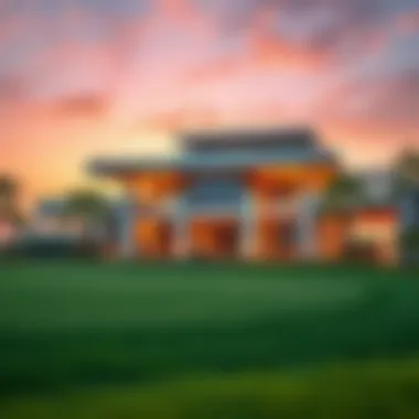 Modern Architecture of the Clubhouse The clubhouse at Jumeirah Golf Course showcasing modern architecture