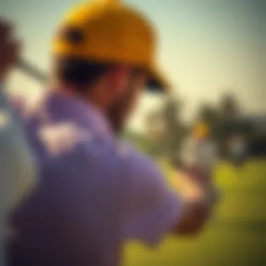 Golfer Tee Off at Jumeirah Golf Course Close-up of a golfer teeing off at Jumeirah Golf Course