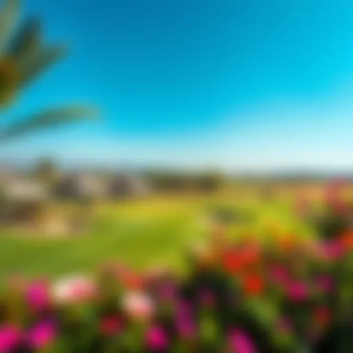 Breathtaking view of the lush Jumeirah Golf course with clear blue skies