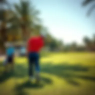 Golfers at Play in Jumeirah Golf Golfers enjoying a sunny day on the Jumeirah Golf course