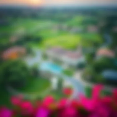 Real Estate Surrounding Jumeirah Golf Aerial view of the Jumeirah Golf estate showcasing beautiful homes