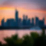Stunning skyline view of Jumeirah Lake Towers at dusk