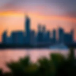 Stunning skyline view of Jumeirah Lake Towers at dusk