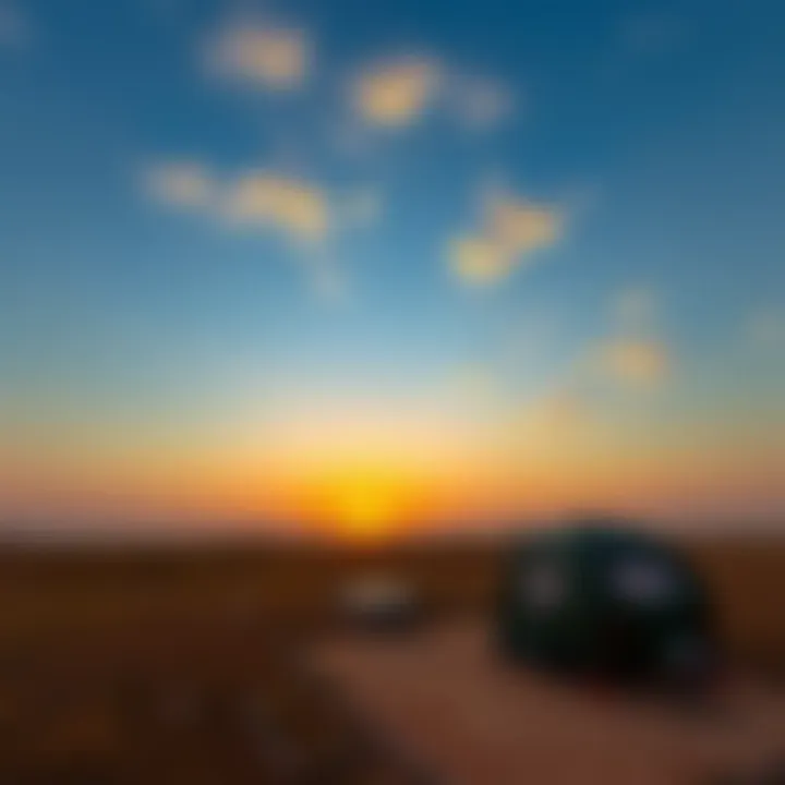 A picturesque sunset over Mushrif Park, highlighting the natural beauty of the area.