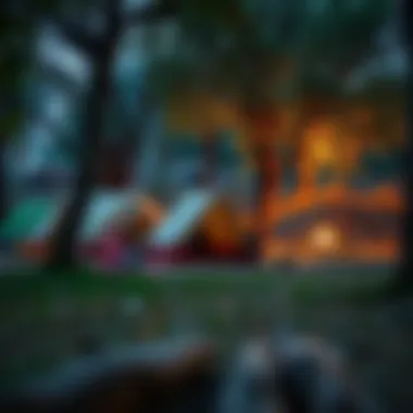 Tent Setup in Mushrif Park Camping setup with tents nestled among the trees in Mushrif Park.