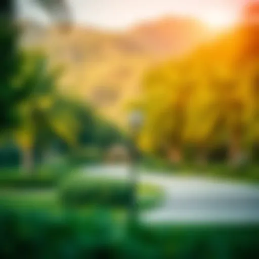 A tranquil view of Mushrif Park showcasing its lush greenery and open spaces.