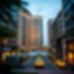 A panoramic view of Penrose Place showcasing its modern architecture