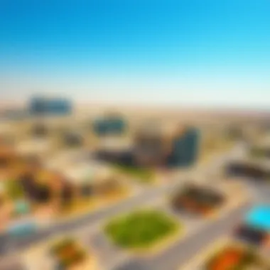 Community Landscape of Silicon Oasis Aerial view of Silicon Oasis highlighting community features