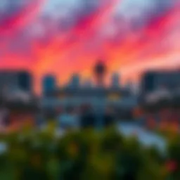 Sunset Residence skyline at dusk
