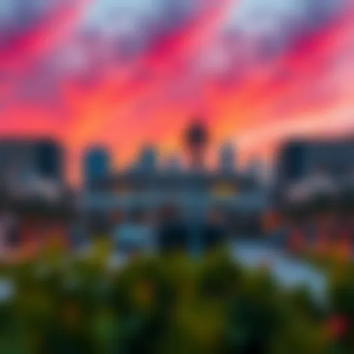 Sunset Residence skyline at dusk