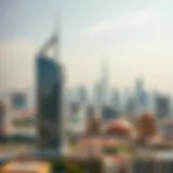 A panoramic view of the Dubai skyline showcasing modern architecture