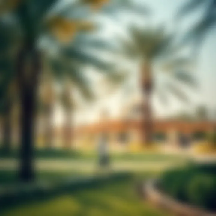 A serene park in Dubai offering recreational facilities and green spaces
