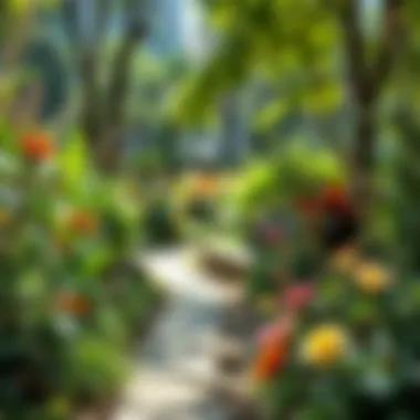 Biodiversity in Urban Green Parks Rich biodiversity in a green park, highlighting various flora and fauna