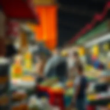Vibrant local market scene with diverse offerings