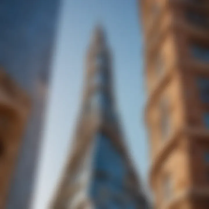 Architectural details of Wasl Tower showcasing its design