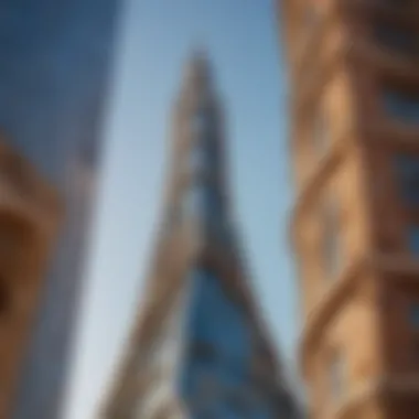 Intricate Design Elements of Wasl Tower Architectural details of Wasl Tower showcasing its design