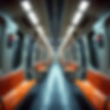 Interior of a sleek metro train showcasing modern design