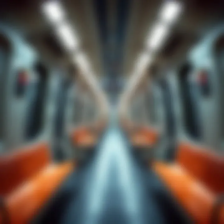 Interior of a sleek metro train showcasing modern design