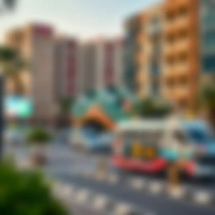 Surrounding amenities near Jafiliya Metro Station, showcasing urban development