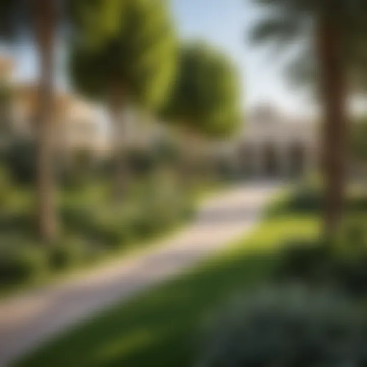 Lush greenery and landscaped gardens within Jumeirah Park community