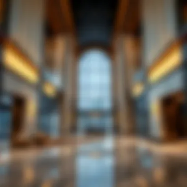 Luxurious interior lobby of Narcissus Building featuring contemporary design