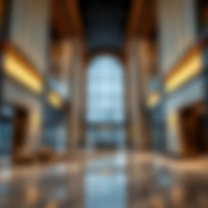 Luxurious interior lobby of Narcissus Building featuring contemporary design