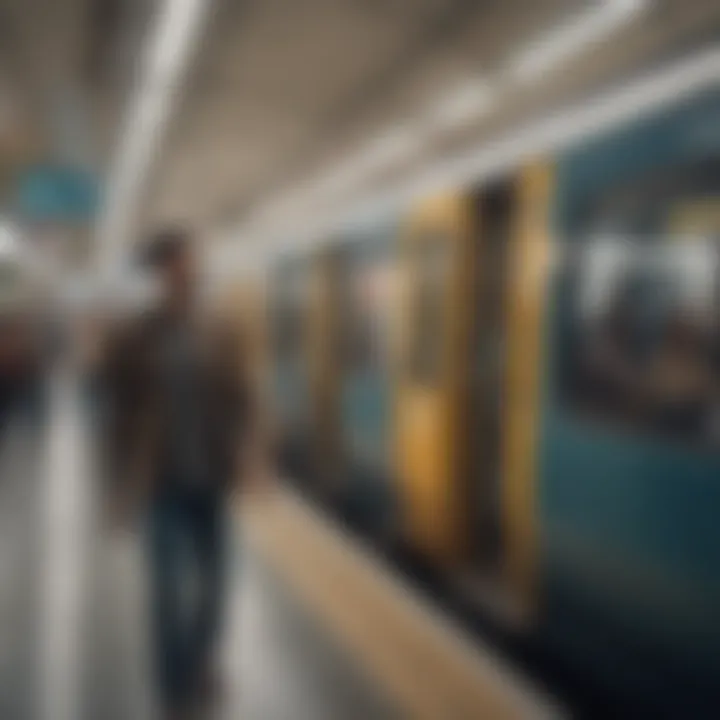 Commuters using the metro in Dubai