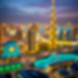 Panoramic view of International City in Dubai showcasing its unique architecture