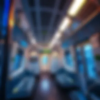Inside a Dubai Metro Train Dubai Metro train interior showcasing modern design