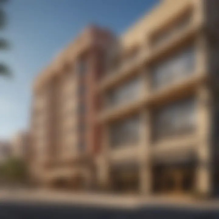 Stylish architectural features of residential buildings in North Heights Al Wasl.