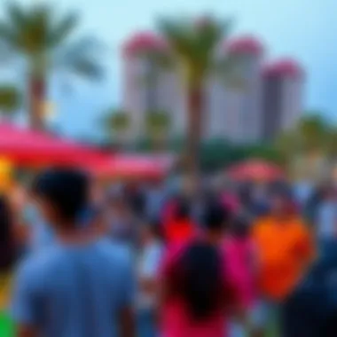 Lively community gathering at Sunshine Residence park