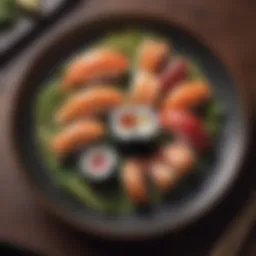 Exquisite sushi art displayed elegantly on a plate