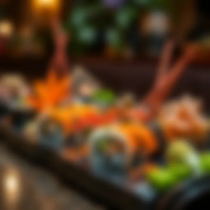 Innovative sushi presentation inspired by local culture and artistry